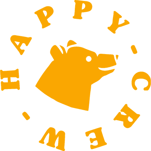 The Happy Crew logo: a bear's head circled by the words Happy Crew